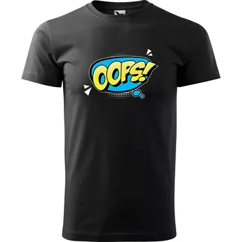 Pánské tričko Sablio Tričko s potiskem Oops! - černé S