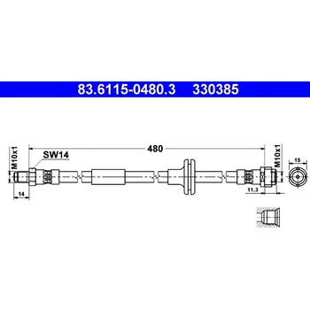 Brzdová hadice Brzdová hadice ATE (83.6115-0480.3)