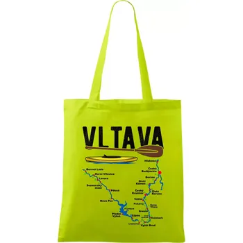Mapa řeky Vltavy - Taška bavlněná - 42 x 38 cm ( Limetková )