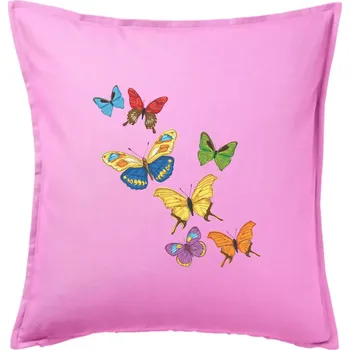 Polštář Barevní motýli - Polštář 50x50 - 50x50 - Pouze potah ( Růžová )