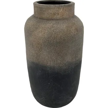 Váza by inspire Keramická váza Tesa, 21,5x21,5x41 cm – patinovaná rezavě černá