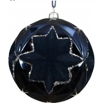 Vánoční dekorace Vánoční Koule na vánoční stromek 10 cm s motivem hvězdy, modrá nebo modrá, 1 ks