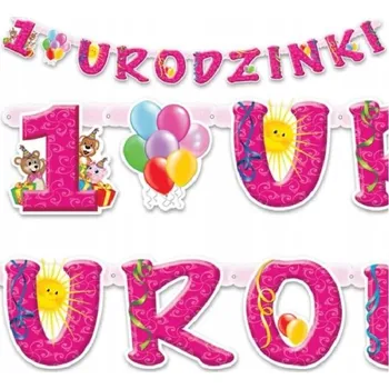 Party dekorace Papírový banner 1. narozeniny 160 cm růžový