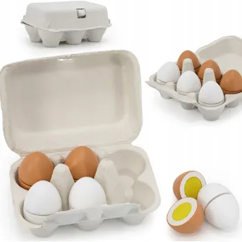 Dřevěná hračka Viga 44752 Dřevěná sada na krájení - 6 vajíček v proložce