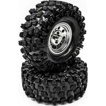 HOBBYTECH Kompletní CRAWLER 1/10 gumy "CLIMBER", chromový disk, 2 ks.