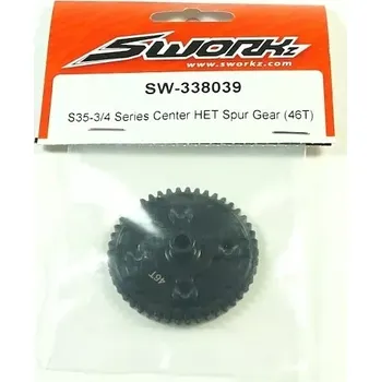 RC náhradní díl SWORKz HET ocelové hlavní ozubené kolo MODUL 1,0, 46 zubů, 1 ks.