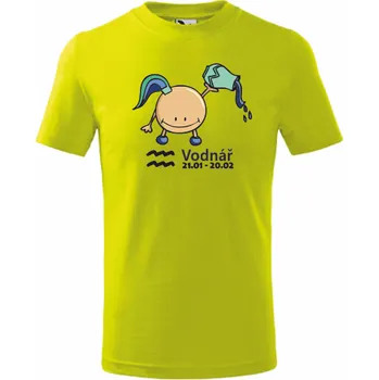 ON-DESIGN Dětské tričko znamení VODNÁŘ Velikost: 146 cm/10 let, Barva: limetková