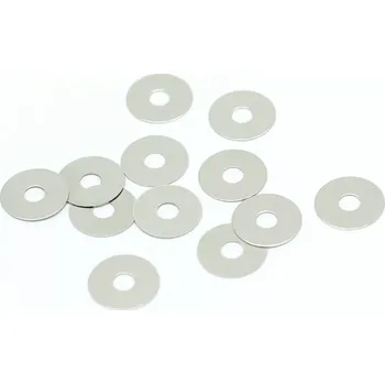 RC náhradní díl SWORKz ocelové podložky 3.5x10x0.2mm, 12 ks.