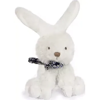 plyšák Doudou et Compagnie Paris Doudou Plyšový králíček s šátkem 12 cm tmavě modrá s kytičkami