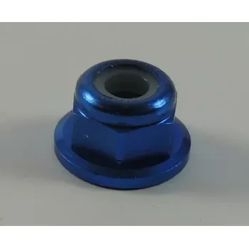 RC náhradní díl SWORKz hliníková samojistná matka M3 s integrovanou podložkou, modrá, 10 ks.