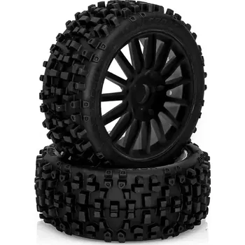 RC náhradní díl HOBBYTECH MAXI CROSS nalepené gumy, černé disky, 2ks.