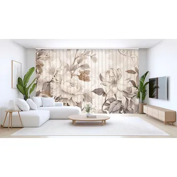 Žaluzie Vertikální fotožaluzie - Elegantní květy v béžových tónech Látka: Klasická