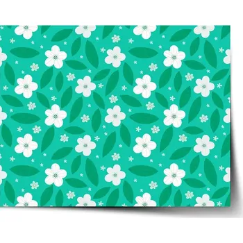 Plakát Sablio Plakát Bílé květy s lístky - 90x60 cm