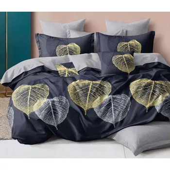 Povlečení Sada Povlečení Black Elegance 4dílná Satén Bavlna Saténová 200x220