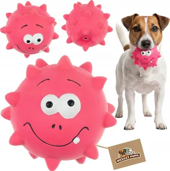 Hračka pro psa Hračka pro psy MÍČEK MONSTRUM ježek latexový HODNĚ PÍSKÁ ostnatý