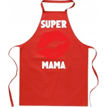 Kuchyňská zástěra Kuchyňská zástěra Super Máma Dárek Pro Maminku Pusa Módní potisk
