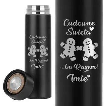 Termoska Termoska Černý s LED Displejem Dárek Pro Manželku Manžela Krásné Vánoce