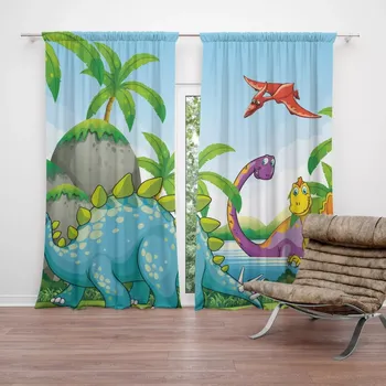 Závěs Sablio Závěs Dinosauři 3: 2ks 140x250cm