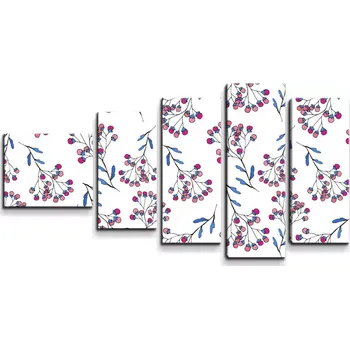 Obraz Sablio Obraz - 5-dílný Jeřabiny - 100x60 cm