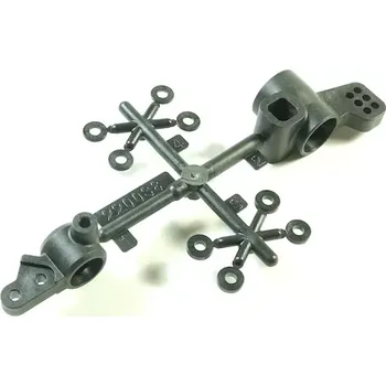 RC náhradní díl SWORKz plastová přední C-Hub páka a zadní náboj, po 1 ks.