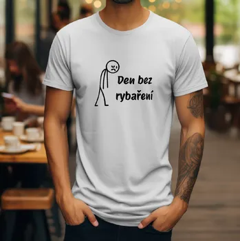Pánské tričko Tričko pro rybáře Den bez rybaření Barva trička pánská: Bílá, Velikost trička: XL