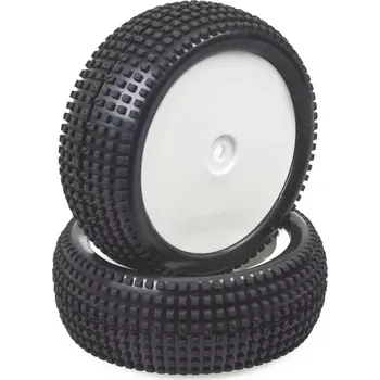 HOBBYTECH Přední nalepené Off Road 1/10 gumy, Square/kostičky, 2 ks.