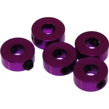 RC náhradní díl Ultimate Racing 4 mm.alu stavěcí kroužky fialové (5 ks.)