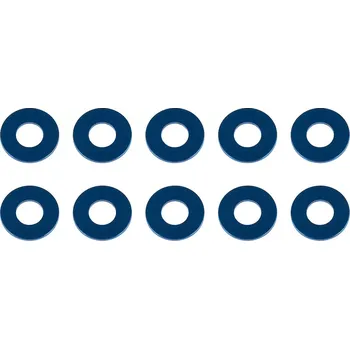 RC náhradní díl Associated Bulkhead podložky, 7.8x3.5x0,5mm, modré alu, 10 ks.