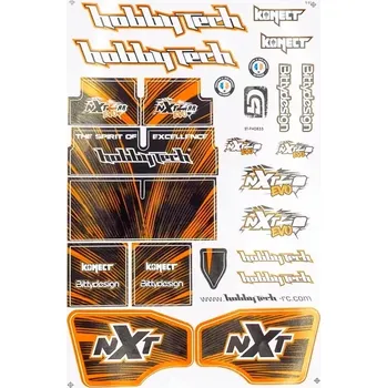 RC náhradní díl HOBBYTECH Arch samolepek SPIRIT NXT EVO RR, oranžová