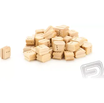 RC náhradní díl Billing Boats Kladka trojitá dřevěná 7,5mm (50 ks)