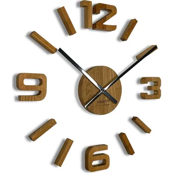 Hodiny Flexistyle Velké nalepovací hodiny EKO STICK DŘEVO DUB – 100-130 cm Dubové