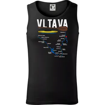 Mapa řeky Vltavy - Tílko pánské Core - XL ( Černá )
