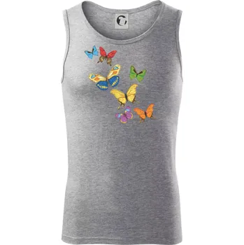 Barevní motýli - Tílko pánské Core - XL ( Tmavě šedý melír )