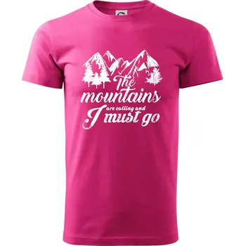 Pánská móda The mountains are calling and i must go - Klasické pánské triko vyšší gramáže - L ( Purpurová )