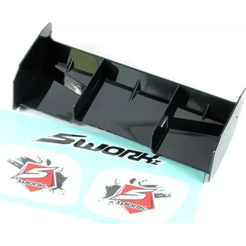 RC náhradní díl SWORKz 1/8 Off Road PRO Race zadní křídlo, černé, 1 ks.