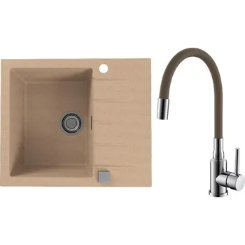 Set Alveus (dřez Cadit 10 Beige 55 + baterie Mintas Béžová/Chrom) SETA25086