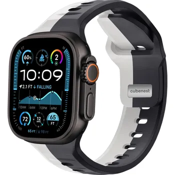 Pouzdro na mobilní telefon Cubenest Premium Silicone Band BLACK with Grey (42-49mm)