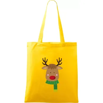 Jelen se šálou - Taška bavlněná - 42 x 38 cm ( Žlutá )