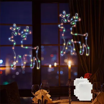 Vánoční dekorace 2 ks LED světel ve tvaru soba Vánoční dekorace