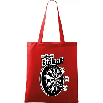 Nákupní taška Nejlepší šipkař - Taška bavlněná - 42 x 38 cm ( Červená )