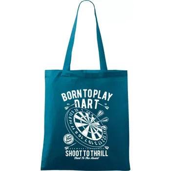 Born To Play Dart - Taška bavlněná - 42 x 38 cm ( Petrolejová )