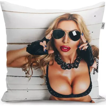 Polštář Sablio Polštář Žena s brýlemi - 40x40 cm