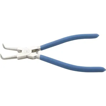 Kleště Kleště na rozpěrné kroužky zahnuté pro vnitřní rozpěrné kroužky 250 mm (BGS100652-4) (Kleště na vnitřní rozpěrné kroužky s délkou 250 mm a zahnutými čelistmi umožňují přesnou manipulaci v těžko přístupných místech. Ergonomická rukojeť zajišťuje pevný úcho