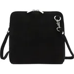 Černá malá kožená - semišová - crossbody kabelka no. 03