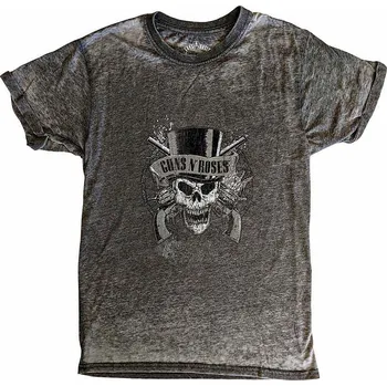 Pánská móda Guns N Roses tričko, Faded Skull Burnout Charcoal Grey, pánské XL
