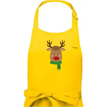 Kuchyňská zástěra Jelen se šálou - Pánská zástěra na vaření - Univerzální velikost ( Žlutá )