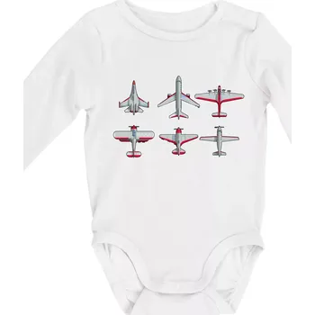 Kojenecký body Letadlo modelář - Body kojenecké s dlouhým rukávem - Dlouhý r. do 3 měs ( Bílá )