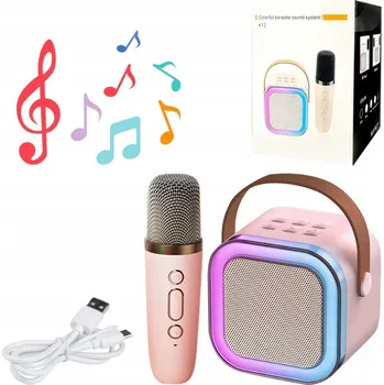 Karaoke reproduktor s mikrofonem pro děti, světelné a zvukové efekty Dárek