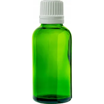 Láhev Skleněná lahvička zelená 30 ml s bílým kapátkem 18 mm 18/415