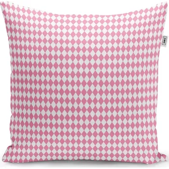 Polštář Sablio Polštář Růžovobílé kosočtverce - 50x50 cm